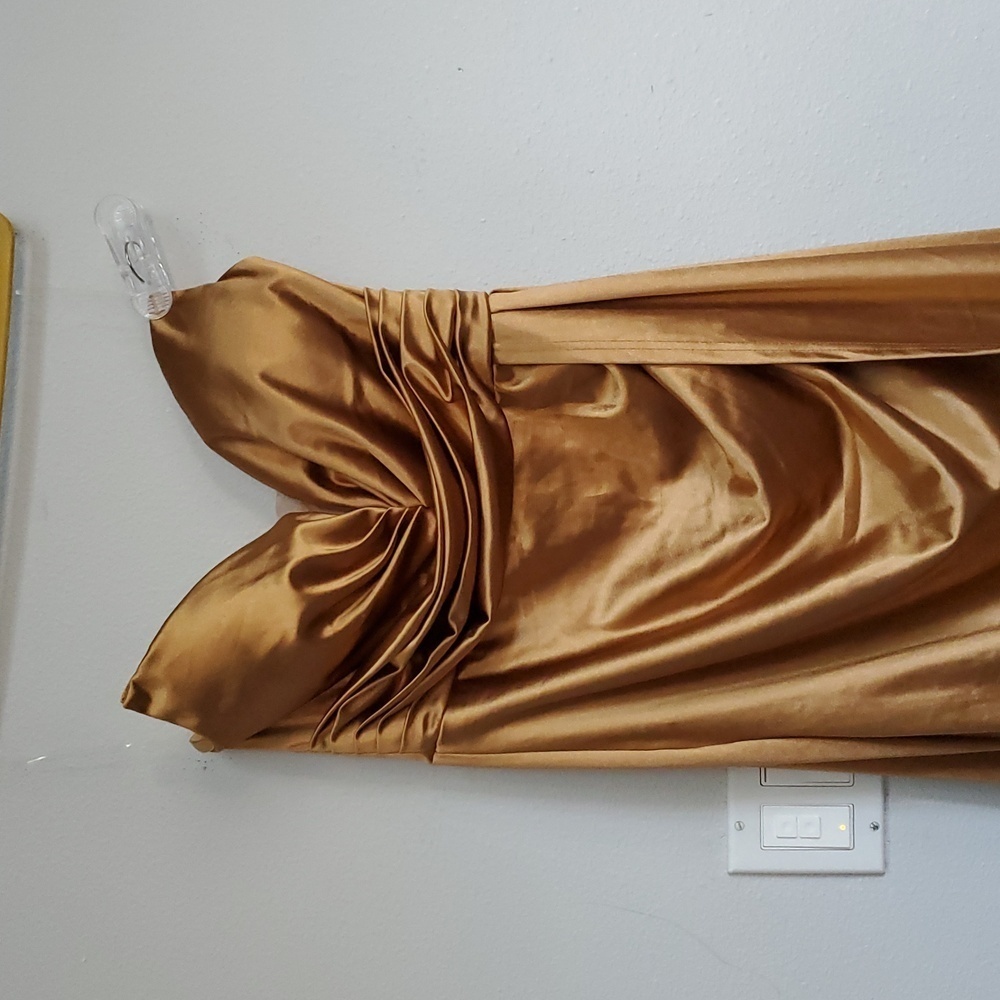 Faeriesty gold mermaid strapless maxi dress